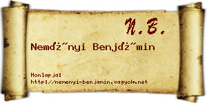 Neményi Benjámin névjegykártya